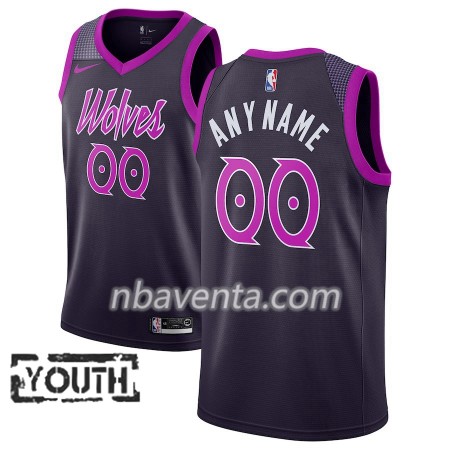 Camiseta Niños Minnesota Timberwolves Personalizadas 2018-19 Nike City Edition Violeta Swingman